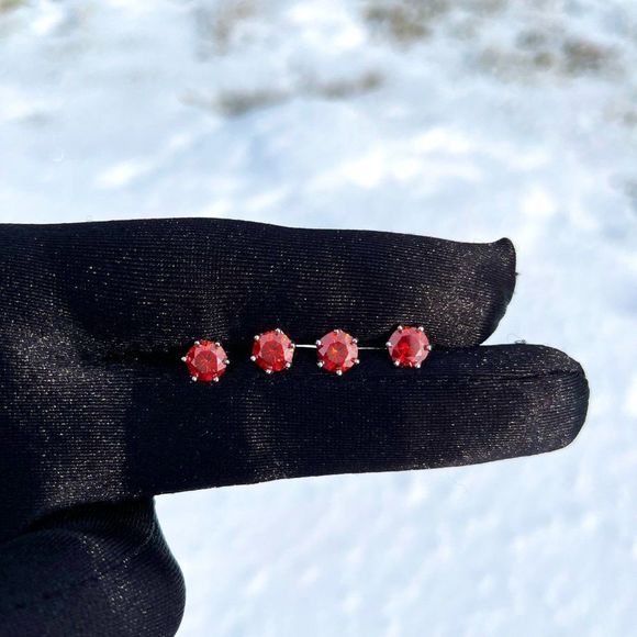 2.0ct Orange Moissanite Diamond 6 Prong Earrings for Women 925 Sterling Silver - Picture 9 of 10